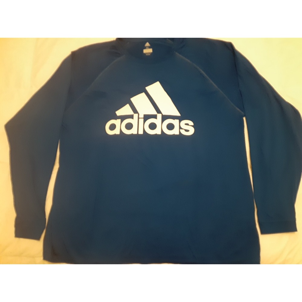 Adidas Royal Blue Men's Long Sleeve‎ Climalite T-Shirt - Size XL